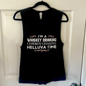 “I’m a Whiskey Drinking Cowboy Chasing Helluva Time” Brooks & Dunn Tank Top